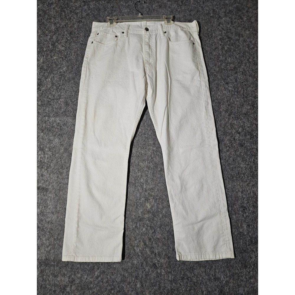 Levi's 513 Slim Straight Jeans Men White Denim 36x30